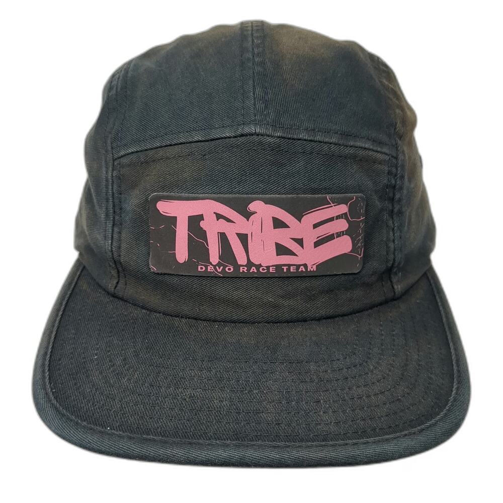 Yupoong 5 Panel Black One Size Tribe Devo Race Team Graffiti Logo Strapback Hat